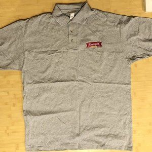 NEW! Rheingold Beer NYC Grey Polo Knit Shirt men’s Large RARE!